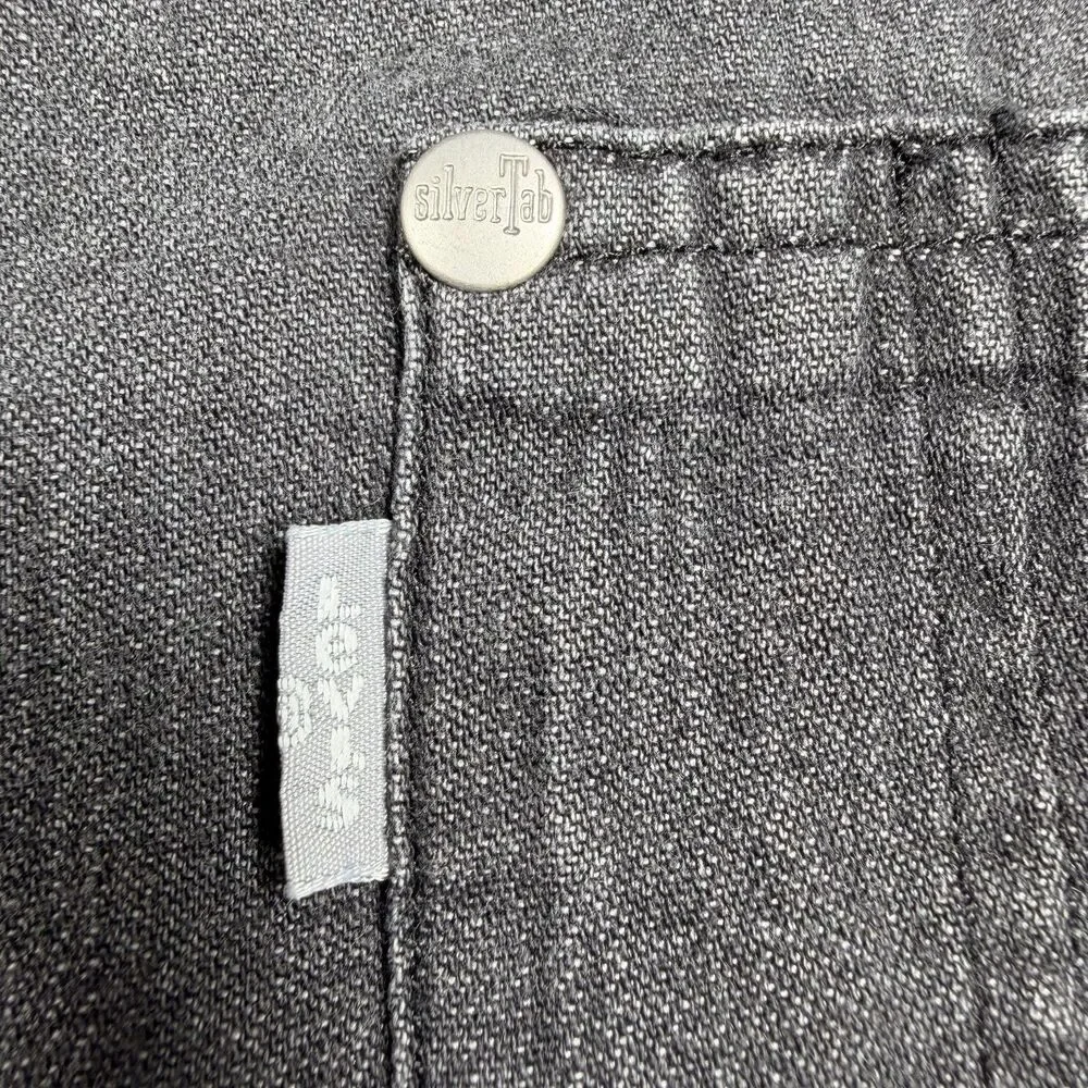 Levi’s SilverTab Oversized Denim Utility Shirt Black Wash Gray 90s Y2K NWT XL